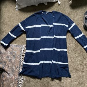 Blue and white cardigan